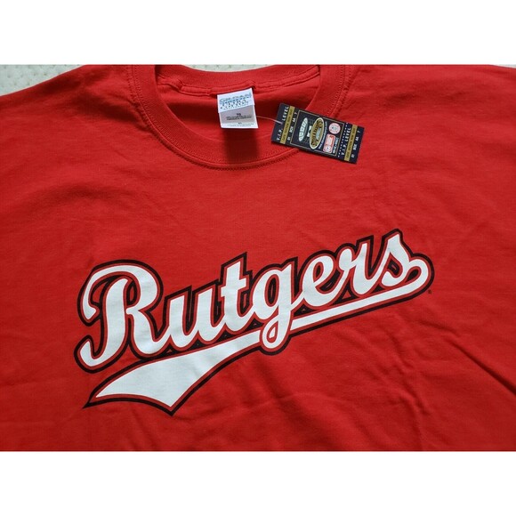 NWT Steve & Barry's RUTGERS cursive logo script cotton tee, Red XL - Picture 2 of 2